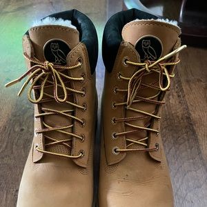 Men’s Timberland x OVO Suede Waterproof Boots size 11.5 Brown w/Black Ankle Trim